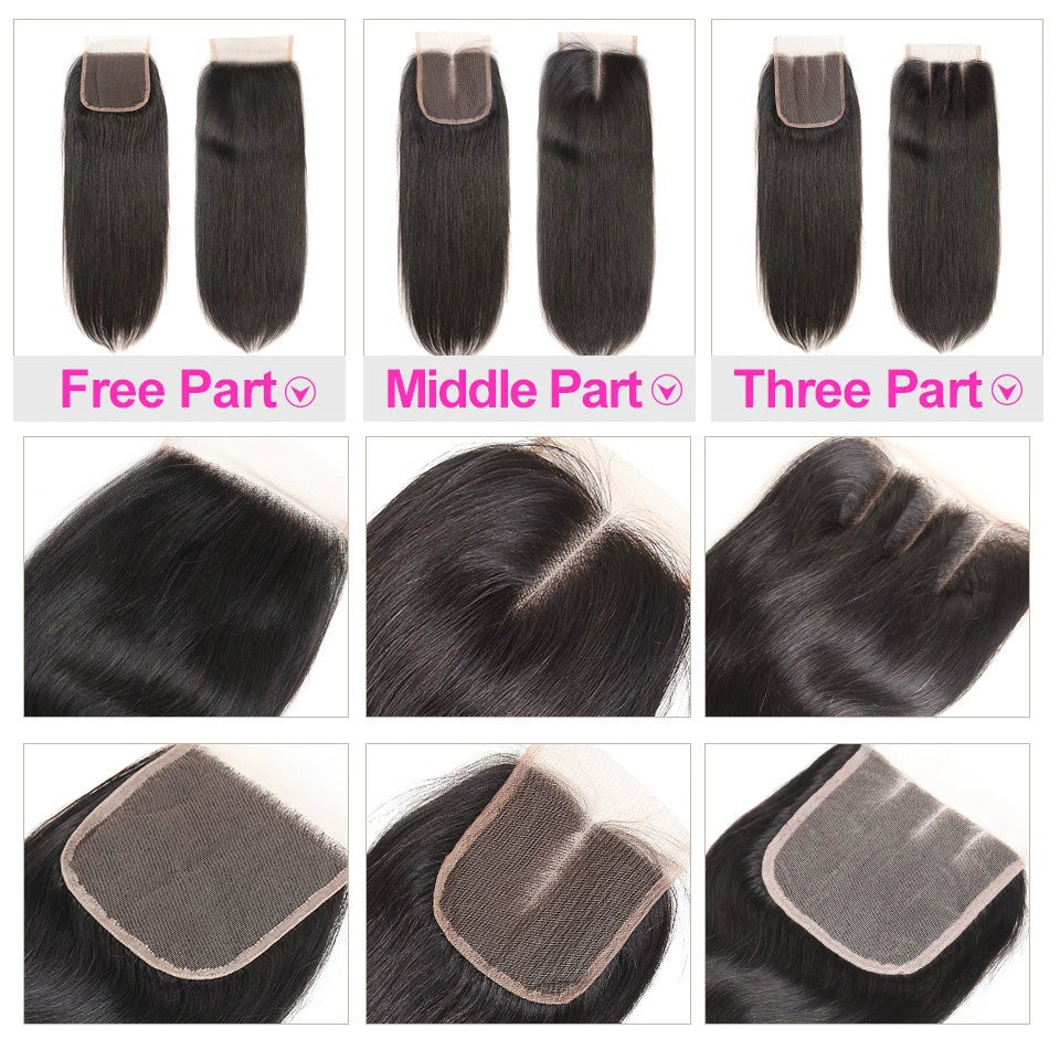 Peruvian Straight Human Hair Lace Frontal Closure 4*4inch