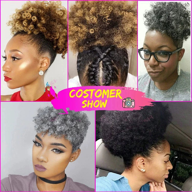 afro puff hair bun