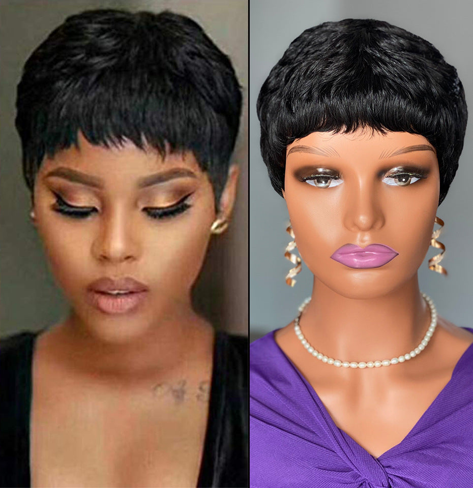 Short pixie cut human hair wigs