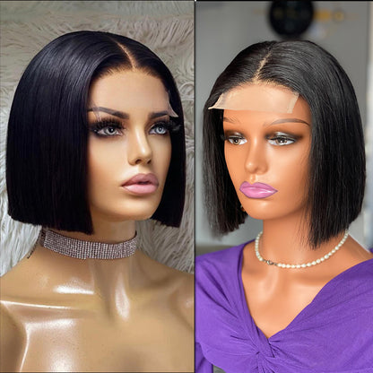 12AGlueless Bone Straight Bob Human Hair Wigs