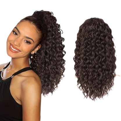 High ponytail simulation wavy ponytail wig