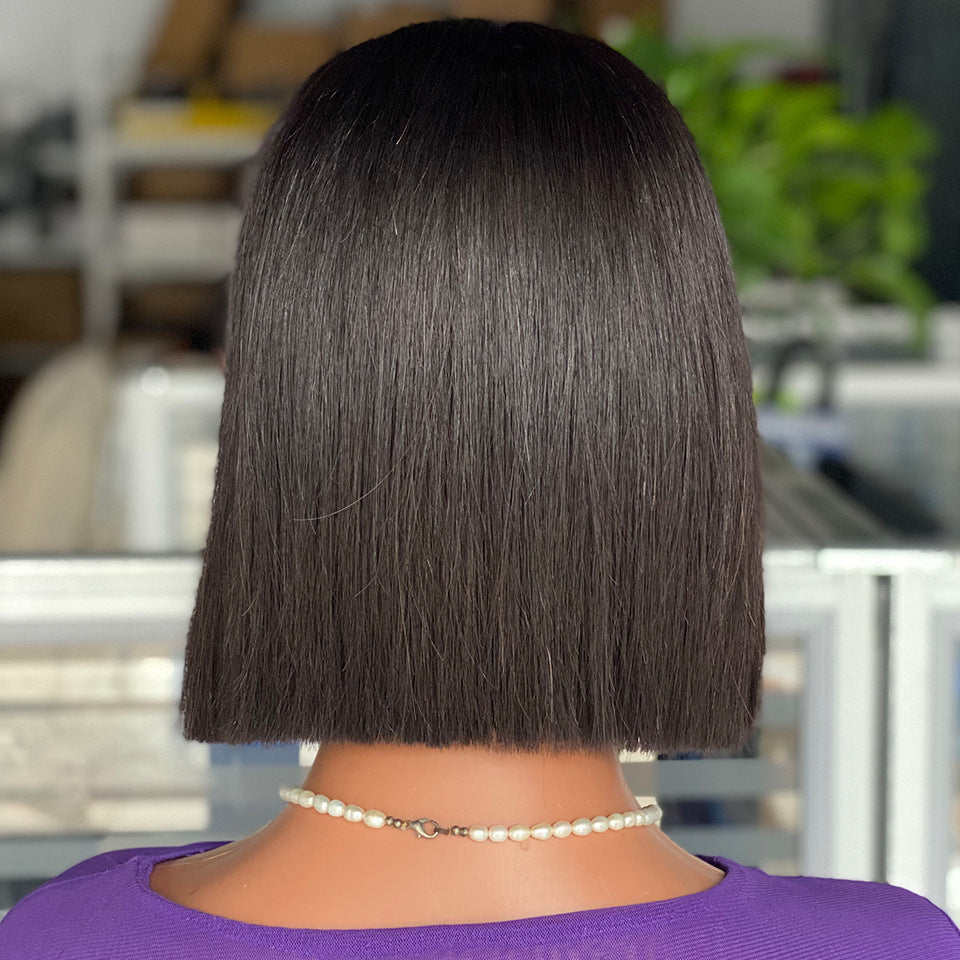 12AGlueless Bone Straight Bob Human Hair Wigs