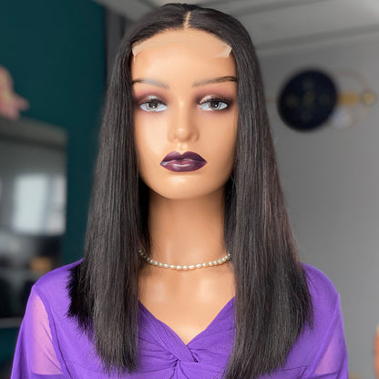 Double Drawn Bone straight human hair wigs