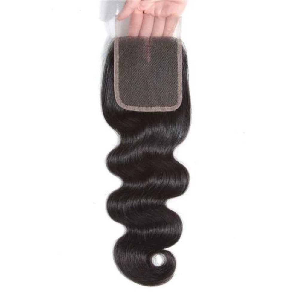 4by4 closure body wave Transparent brown lace 4*4