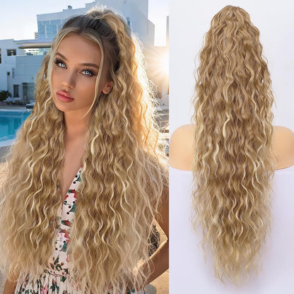 Wig ponytail African wrap-around hair extensions ponytail dreadlocks multi-strand screw curls