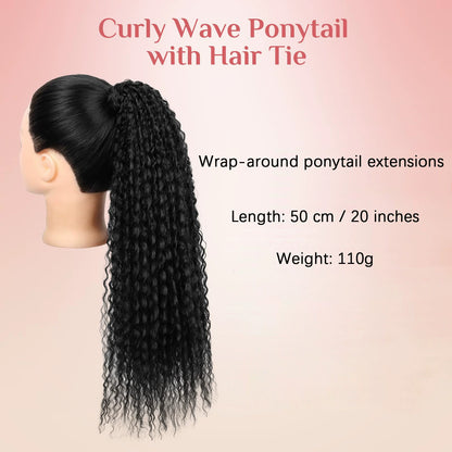 Wig ponytail African wrap-around hair extensions ponytail dreadlocks multi-strand screw curls