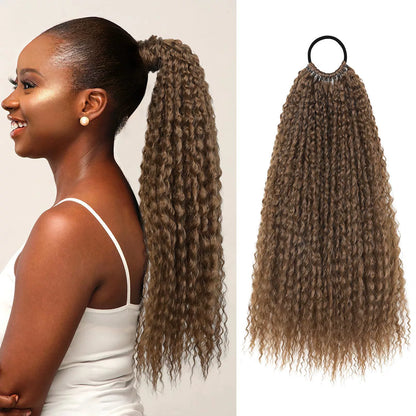 Wig ponytail African wrap-around hair extensions ponytail dreadlocks multi-strand screw curls