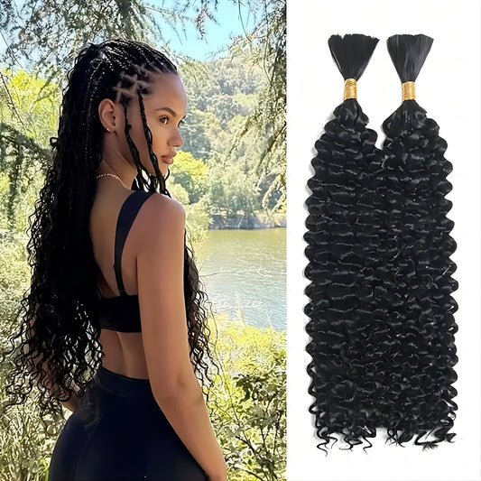 Deep Wave Braided Hair Bohemian Braids Hair Extensions Wig 18 inch