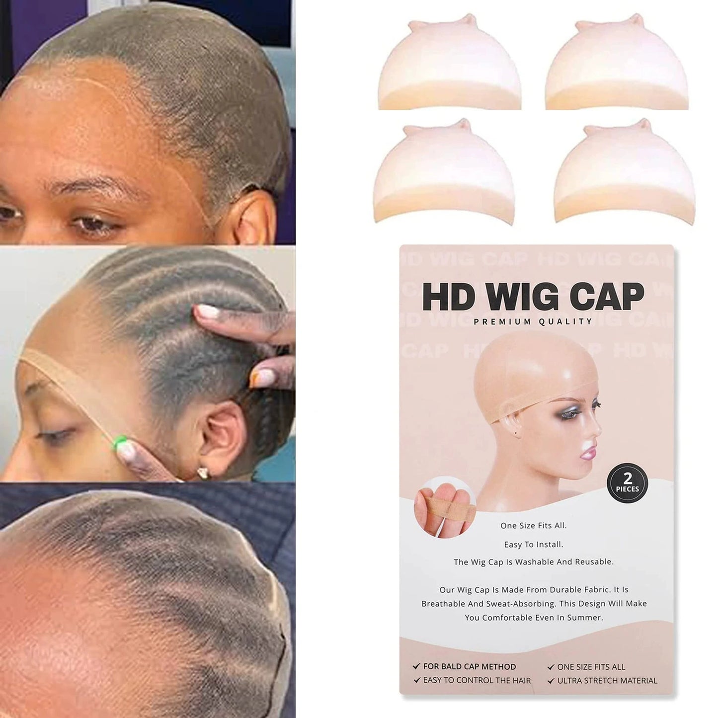 【20 PCS】Hairnet HD WIG CAP High Definition Lace Mesh Cap Transparent Invisible Super Stretch Mesh Cap