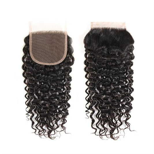 4by4 kinky curly Transparent closure lace human hair