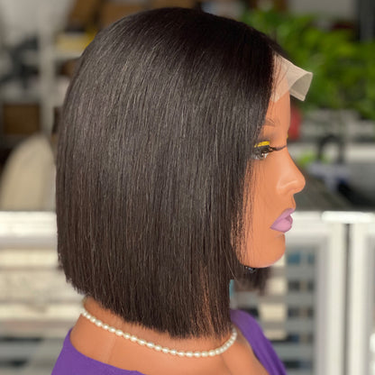 12AGlueless Bone Straight Bob Human Hair Wigs