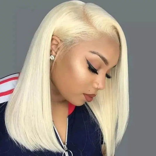 12A 180% Density 613 Blonde Bob Wig – Lace Frontal Human Hair Wig