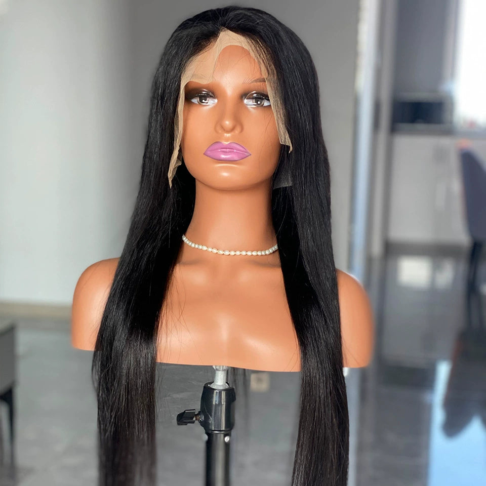 13x4 Glueless Straight Lace Front Wig – Pre-Bleached Knots, Ready to Wear Human Hair Wig