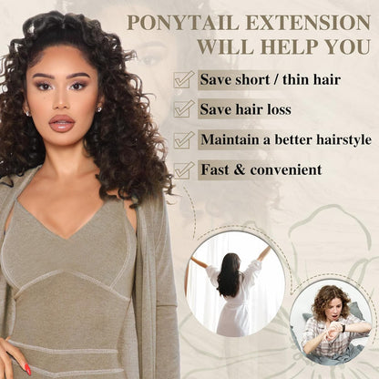 High ponytail simulation wavy ponytail wig