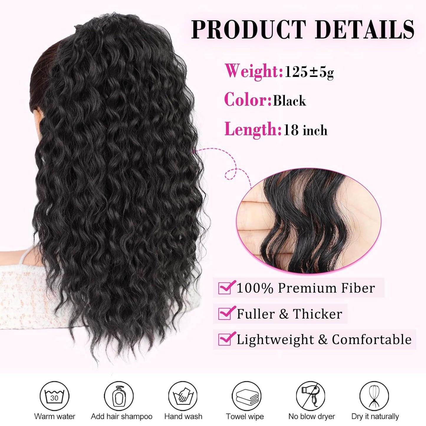 High ponytail simulation wavy ponytail wig