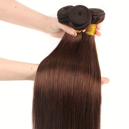 Chocolate brown straight bundle human hair