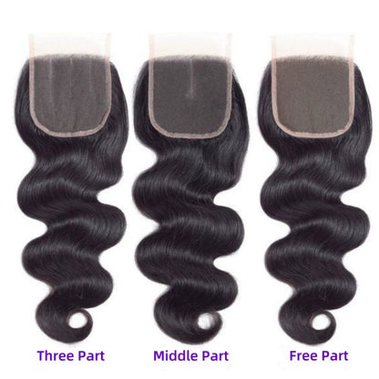 4by4 closure body wave Transparent brown lace 4*4