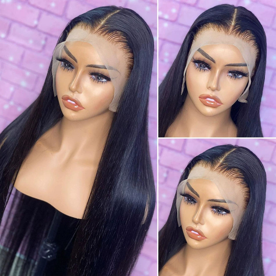 13x4 Glueless Straight Lace Front Wig – Pre-Bleached Knots, Ready to Wear Human Hair Wig