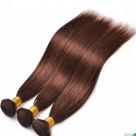 Chocolate brown straight bundle human hair