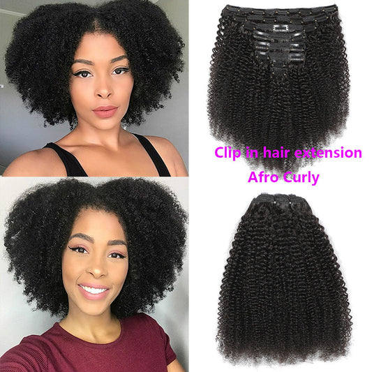 Afro Kinky curly Clip In Human Hair