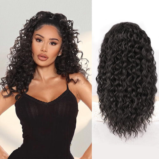 High ponytail simulation wavy ponytail wig