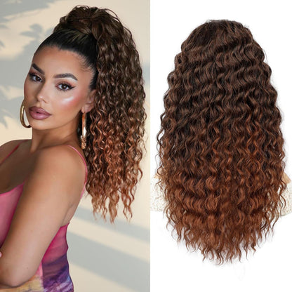 High ponytail simulation wavy ponytail wig