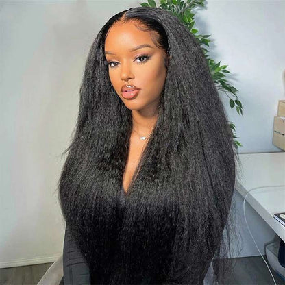 Promotion 22 inch180% kinky straight Kinky Straight 360 Lace Front Wigs Human Hair With Baby Hair