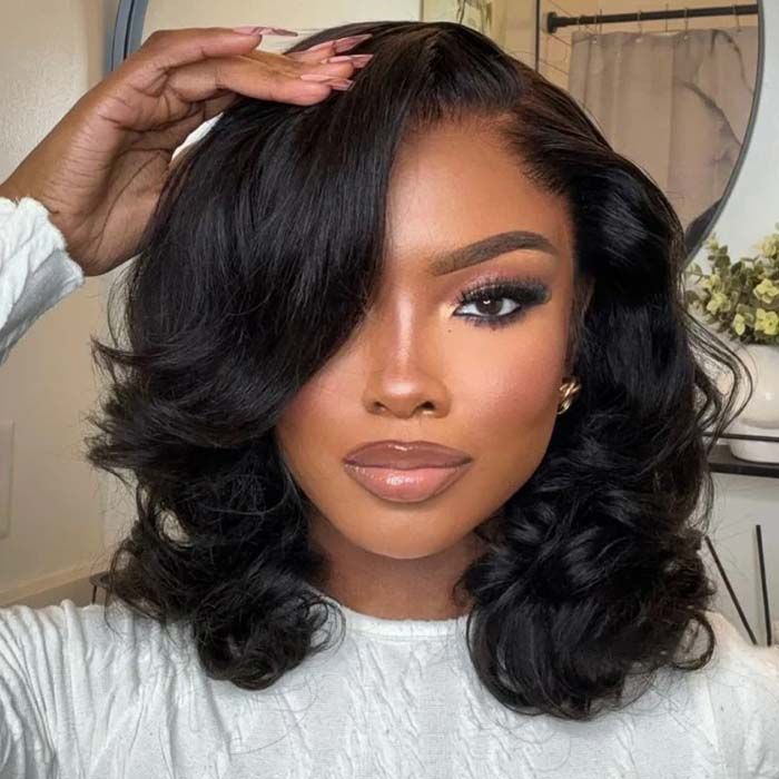 200 Density Bouncy Curl Human Hair Wigs